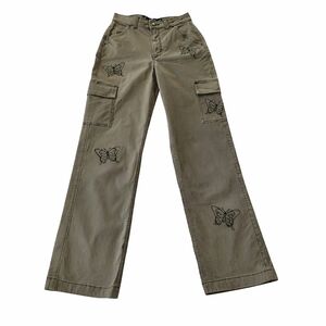 Hollister Butterfly Cargo Pants Ultra High-Rise Dad Pant Y2K Green Utility- 00R